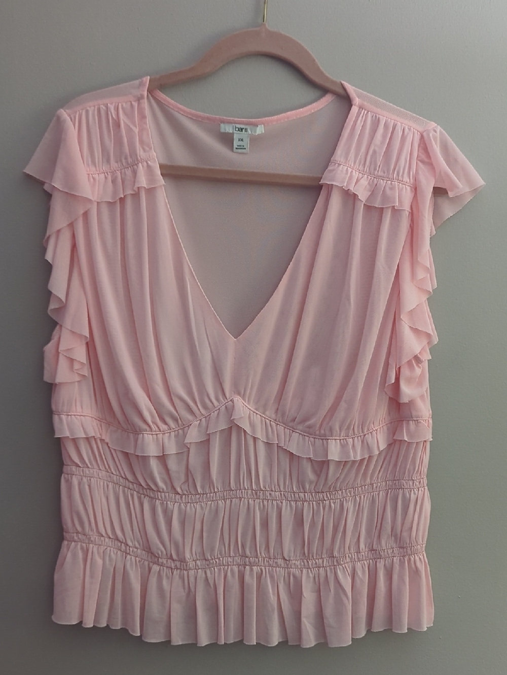 Bar III Pale Sheer Pink Womens Top